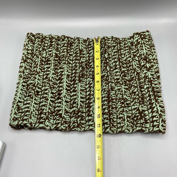 Cowl crochet handmade new green brown - Picture 5 of 6